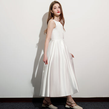 Satin First Communion Dress Junior Bridesmaid Dress BDJFGD053
