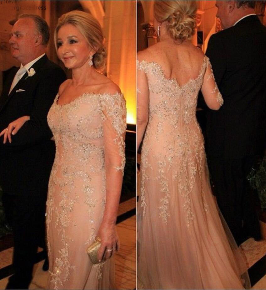 MMBD008 Long Sleevee Lace Beading Mother Of The Bride Dress