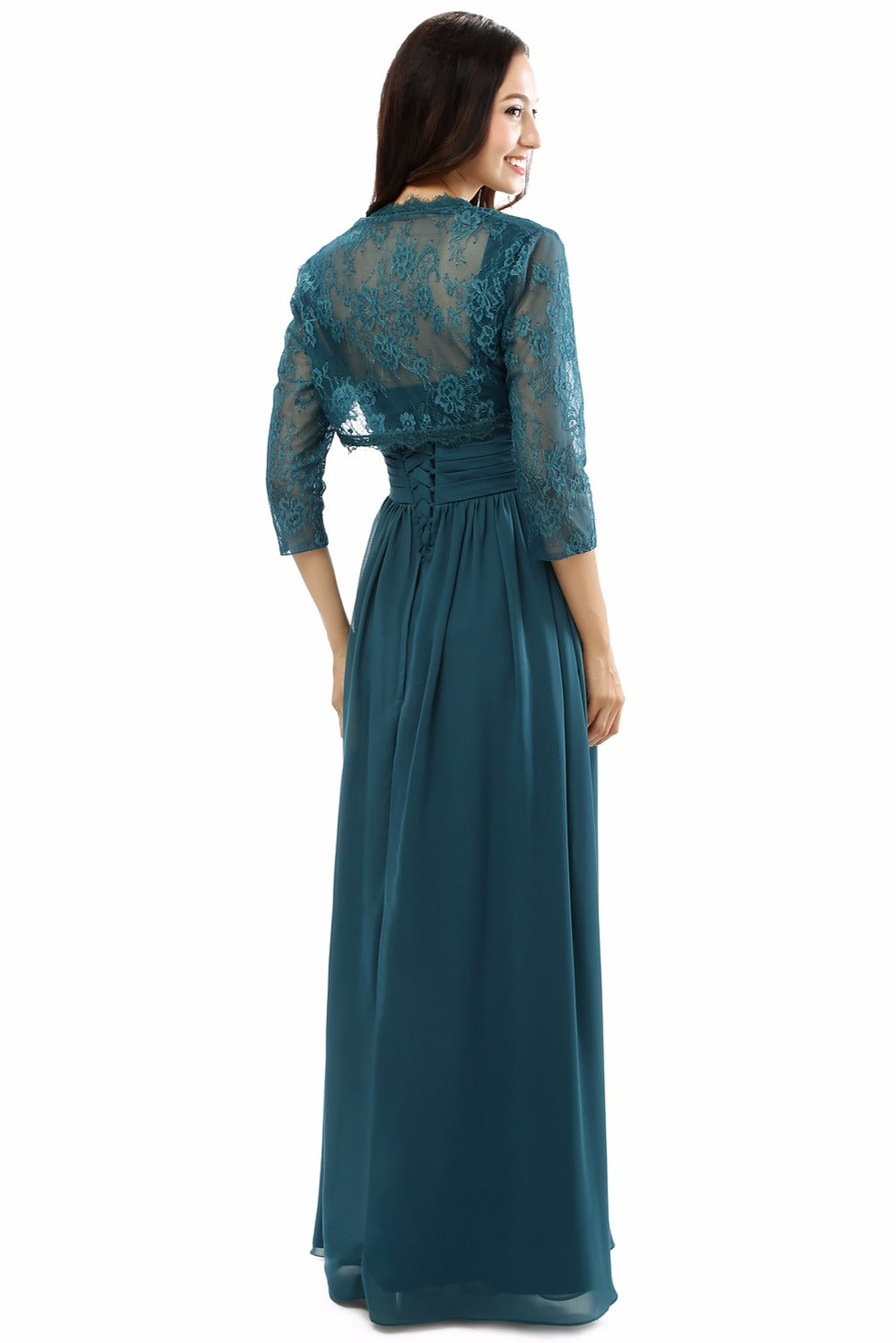 MMBD029 Long Sleeve Lace Mermaid Mother Of The Bride Dress with Jacket
