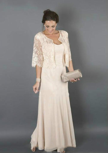 MMBD032 Simple Chiffon Mother Of The Bride Dress with Jacket