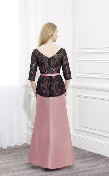 MMBD069 Half Sleeve Pink Lace Plus Size Mother Of The Bride Dress