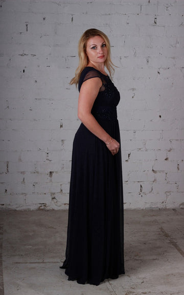 MMBD074 Black Lace Plus Size Mother Of The Bride Dress