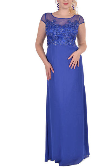 MMBD077 Royal Blue Plus Size Mother Of The Bride Dress