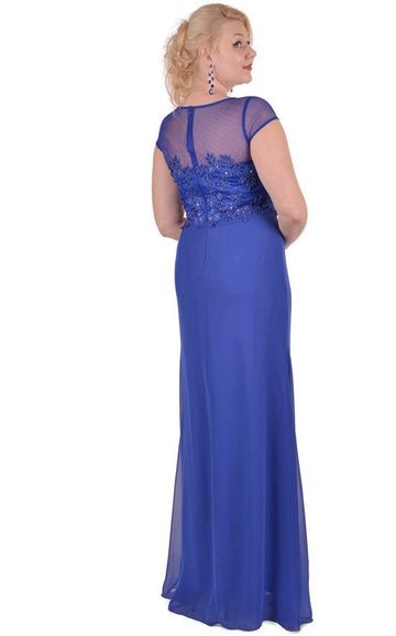 MMBD077 Royal Blue Plus Size Mother Of The Bride Dress