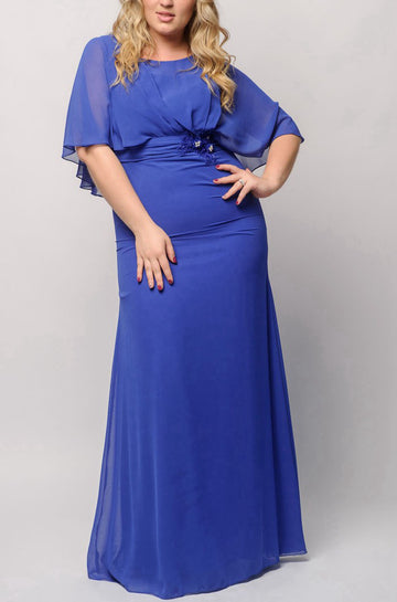 MMBD078 Royal Blue Plus Size Mother Of The Bride Dress