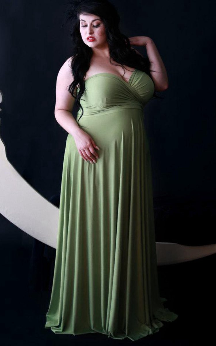PPBD053 Mint Green Plus Size Bridesmaid Dress