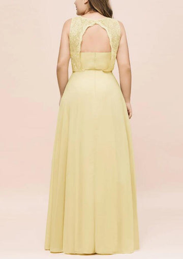 PPBD062 Yellow Plus Size Bridesmaid Dress