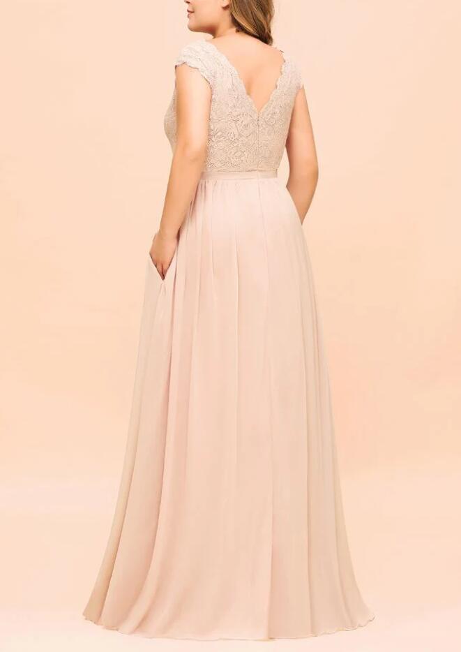 PPBD066 Pink Halter Plus Size Bridesmaid Dress with Pocket