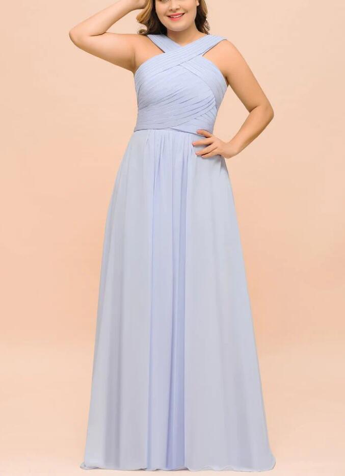 PPBD067 Lavender Halter Plus Size Bridesmaid Dress