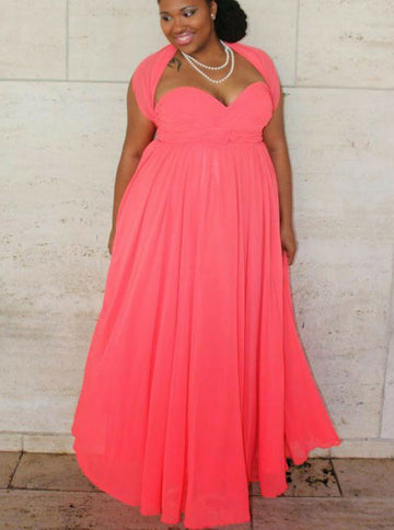 Sweetheart Watermelon Plus Size Bridesmaid Dress PSD094
