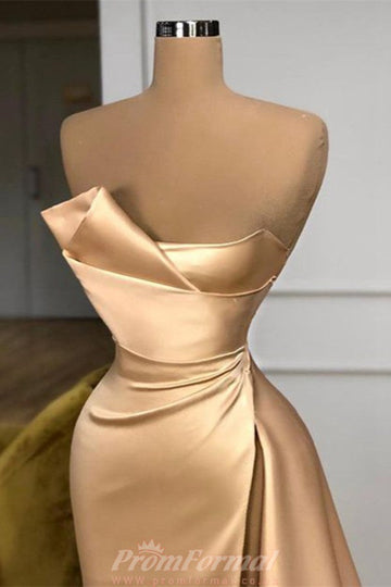 Sexy Champagne Evening Dress With Split REALS157