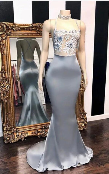 Mermaid Silver Evening Gowns REALS178