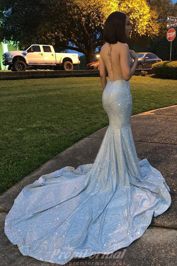 Shine Sexy Mermaid Halter Evening Dress REALS179