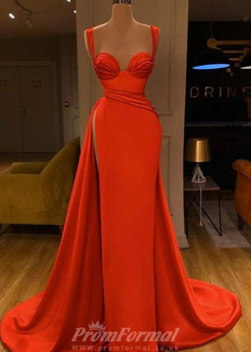 Red Straps Sweetheart High Split Sexy Evening Dress REALS204