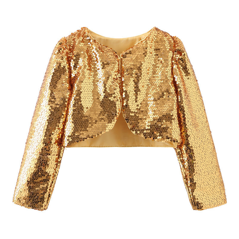 Kids Party Dress Shawl Sequins Jacket SH004