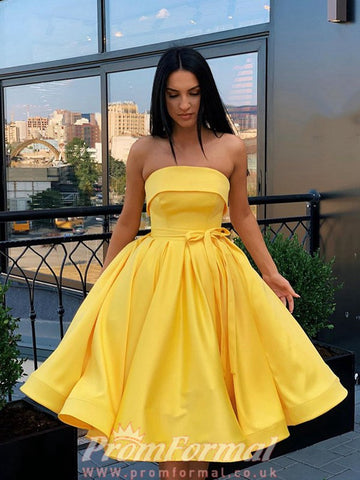 Short Yellow Juniors Prom Dress SHORT075