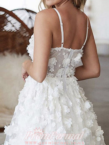 V Neck White Short Lace Teen Prom Dress SHORT141