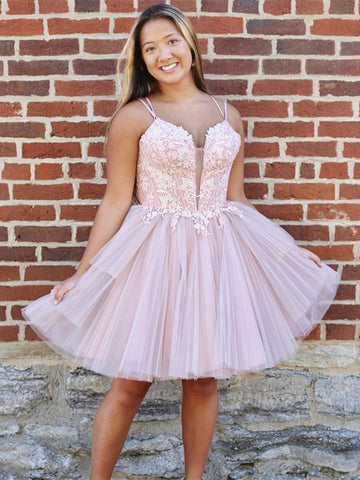Short Pink Plus Size Junior Prom Dress SHORT144