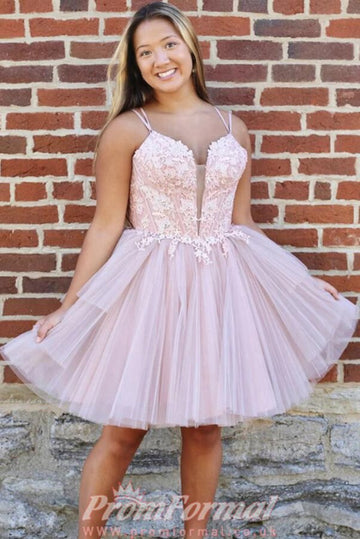 Short Pink Plus Size Junior Prom Dress SHORT144