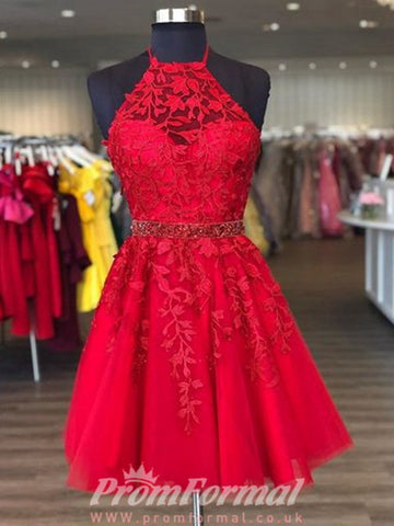 Short V Neck Red Junior Prom Dress SHORT150