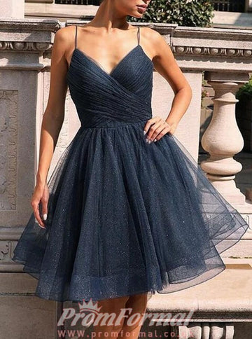 Short Dark Navy Blue Junior Graduation Dress SHORT167