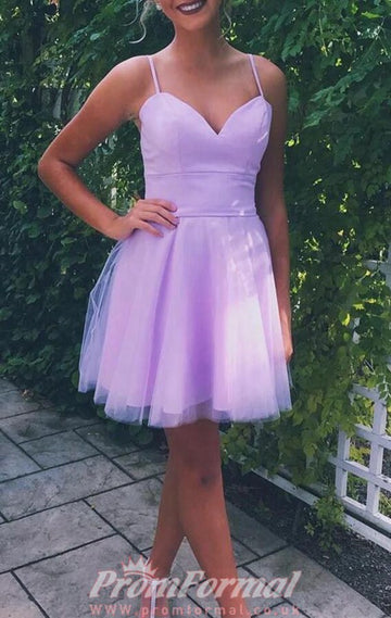 Sweetheart Straps Short Purple Junior Prom Dress SHORT171