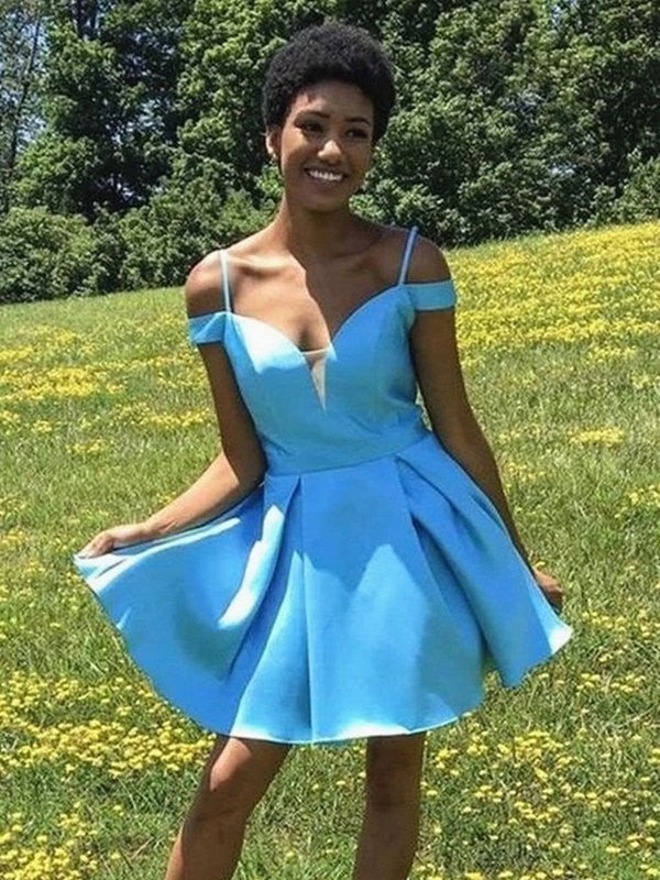 Black Girls Short Junior Blue Prom Dress SHORT176
