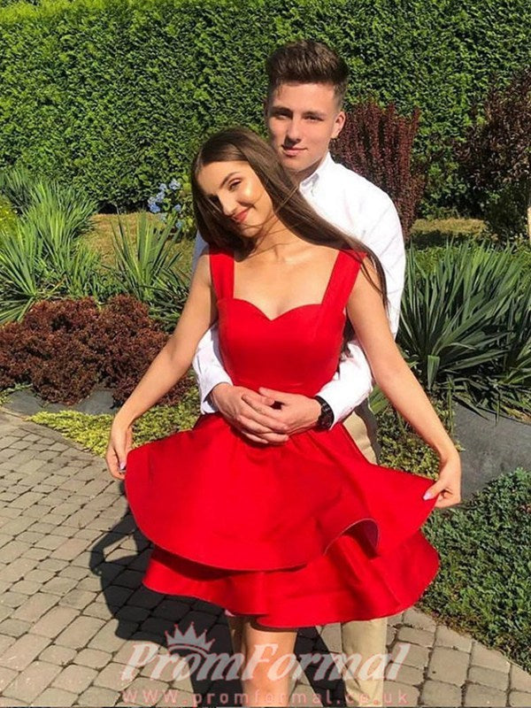 teen red dress Red Short Homecoming Dress for Teens Student Formal Grade Dress Short Siaoryne