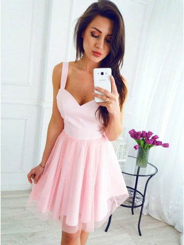 Junior Short Pink Homecoming Dress SHORT188