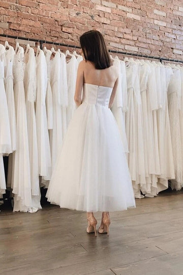 Ankle Length Sweetheart Rockabilly Bridal Dress SWD002