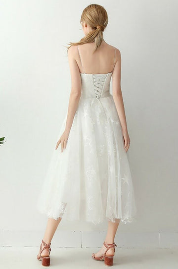 Straps Ankle Length Sweetheart After Party Short Wedding Dress SWD003