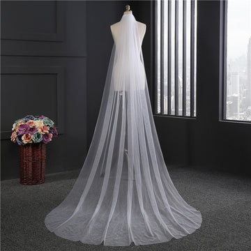 Simple Long Bridal Veil 2M VE015