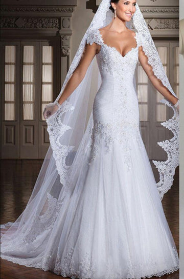 Bridals Long Lace Shapes Wedding Veils 3M VE018