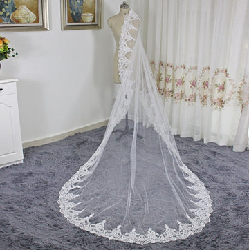 Bridals Long Lace Shapes Wedding Veils 3M VE018