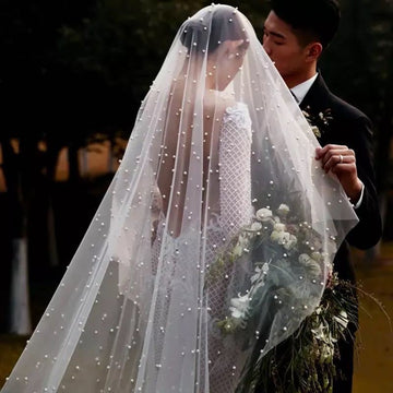 Wedding Veil with Pearls 2Mx1.5M VE024