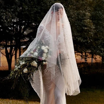 Wedding Veil with Pearls 2Mx1.5M VE024