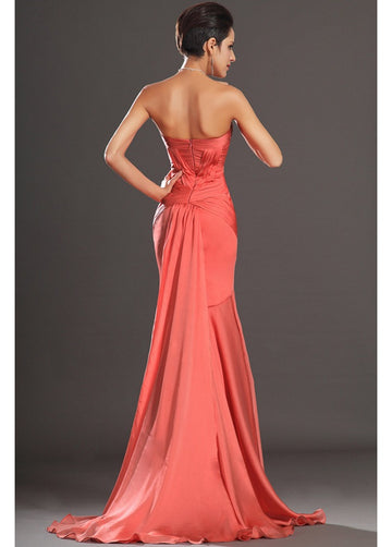 Orange Red Chiffon Trumpet/Mermaid Sweetheart Bridesmaid Formal Dress(BDJT1352)