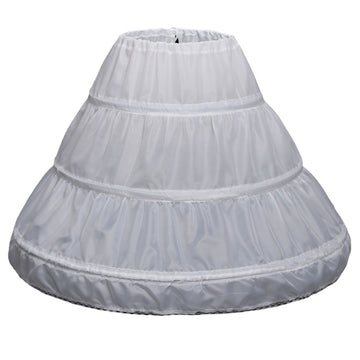 Flower Girl Underskirt Prom Dress Petticoat Kids with 3 Hoops Crinoline Lace Trim CC001